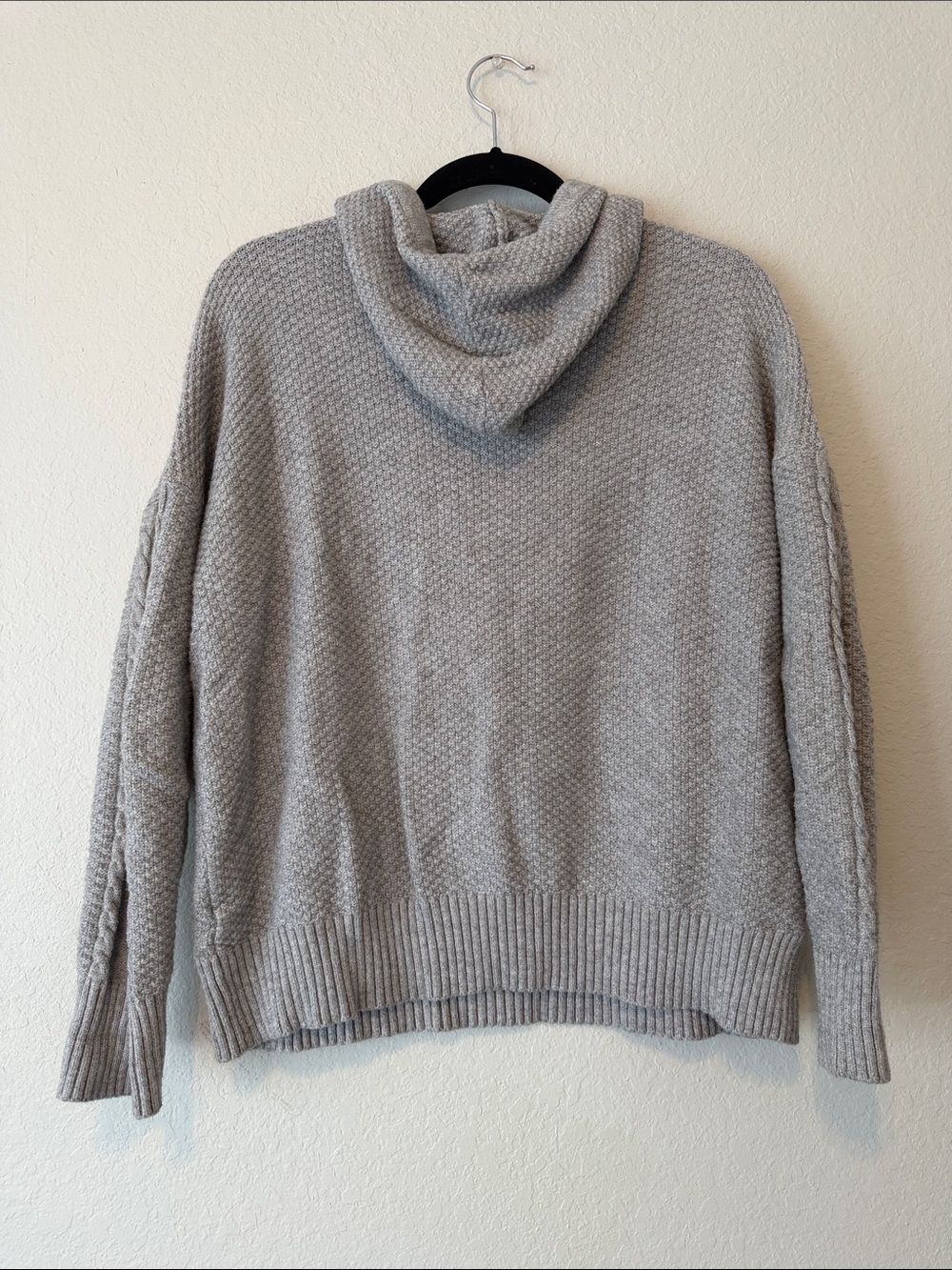 Mazik Gray Cable-Knit Hoodie Sweater - Picture 6 of 6